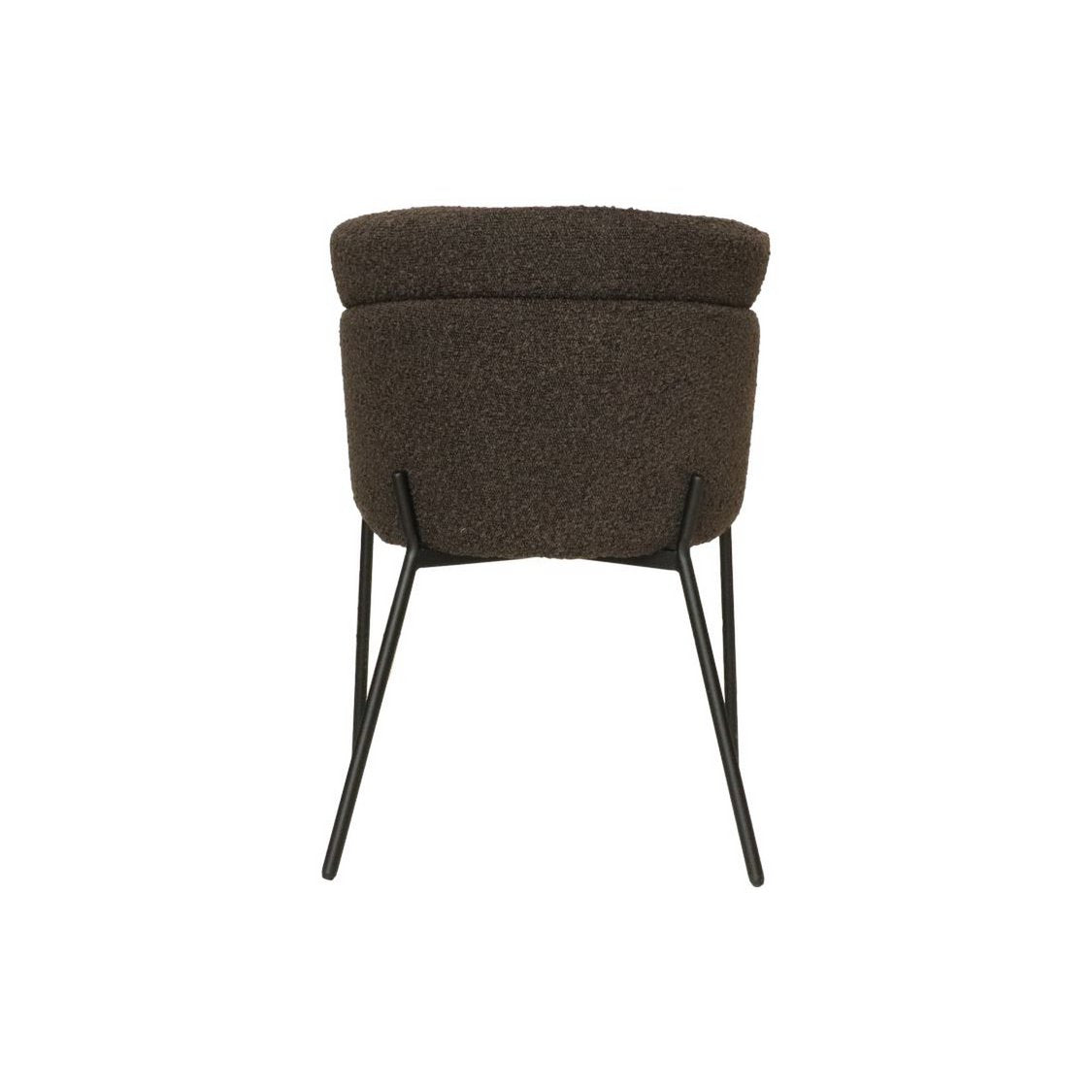 Eetkamerstoel Luca Set van 2 - 57x60x81 - Espresso/Zwart - Teddy/bouclé